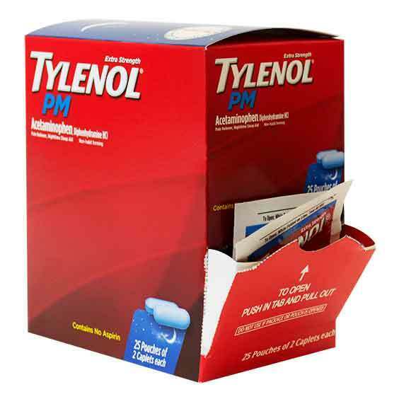 TYLNOL PM CAPLETS 25 POUCHES OF 2  