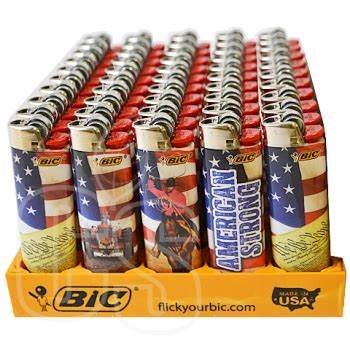 BIC LIGHTERS LARGE PRINTED 50 COUNTS  