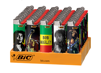 BIC LIGHTERS LARGE PRINTED BOB MARLEY 50 COUNT 